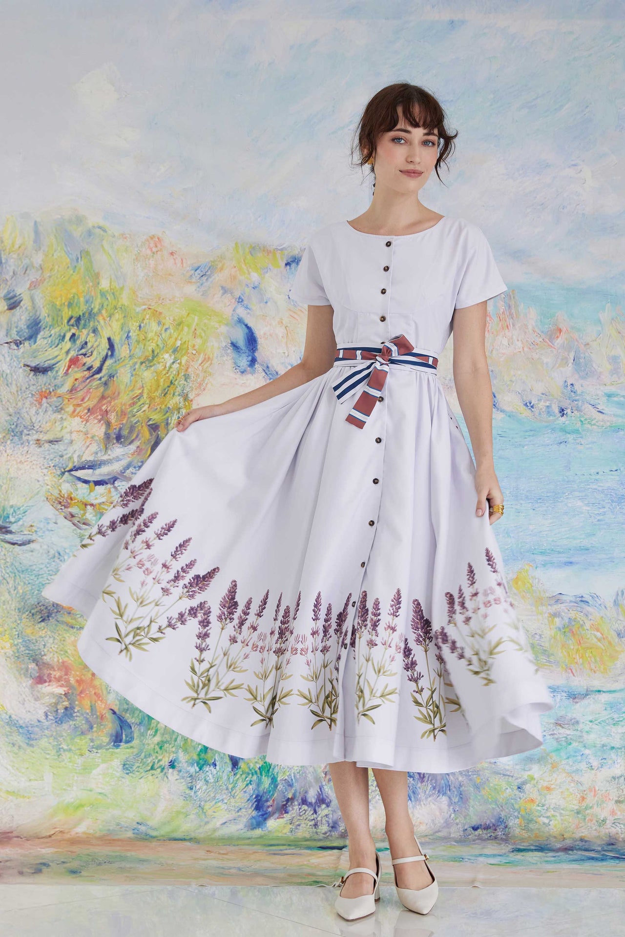 Darted Tea Dress (Lavender)